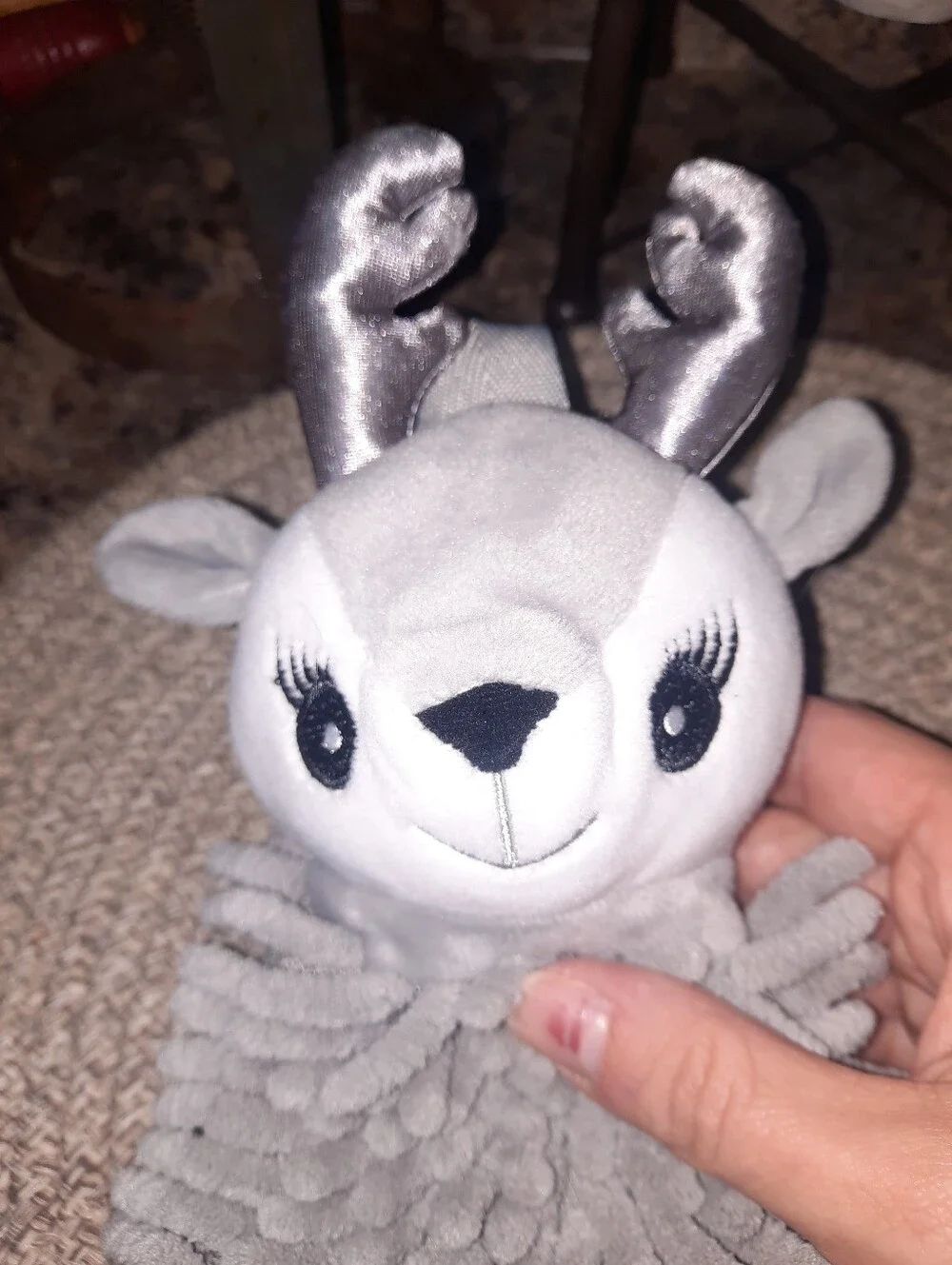 Norwex Gray Chenille Microfiber Pet To Dry Reindeer